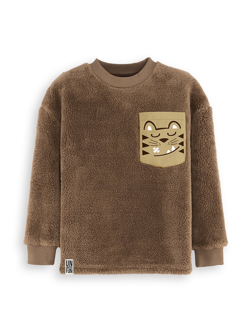 Denokids Tiger Boy Plush Sweatshirt - Image 3
